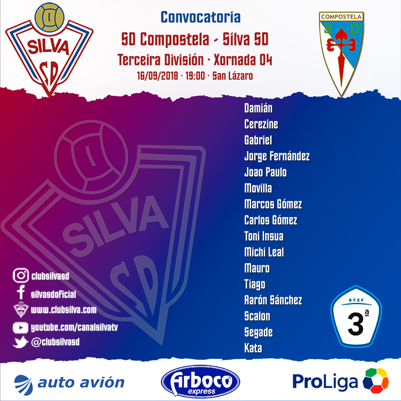 Convocatoria jornada 04: SD Compostela – Silva SD