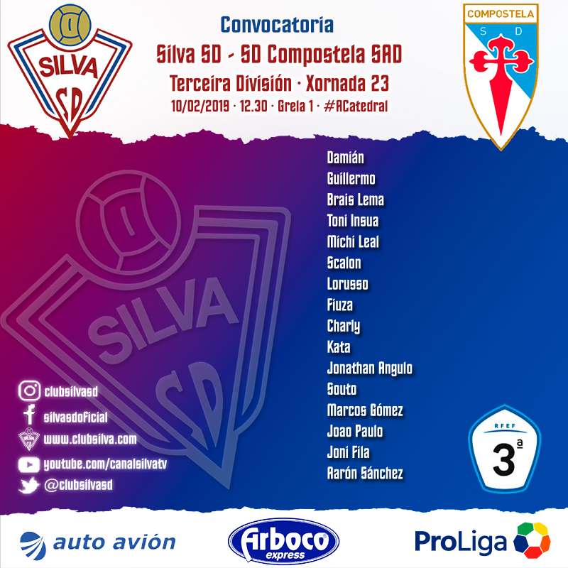 Convocatoria jornada 23: Silva SD – SD Compostela SAD