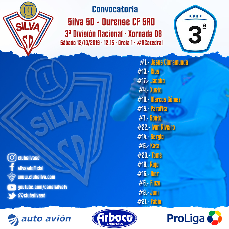 Convocatoria jornada 8: Silva SD – Ourense CF SAD