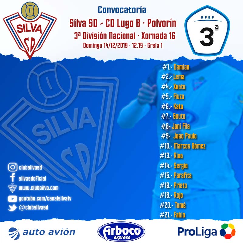 Convocatoria jornada 16: Silva SD – CD Lugo B · Polvorín