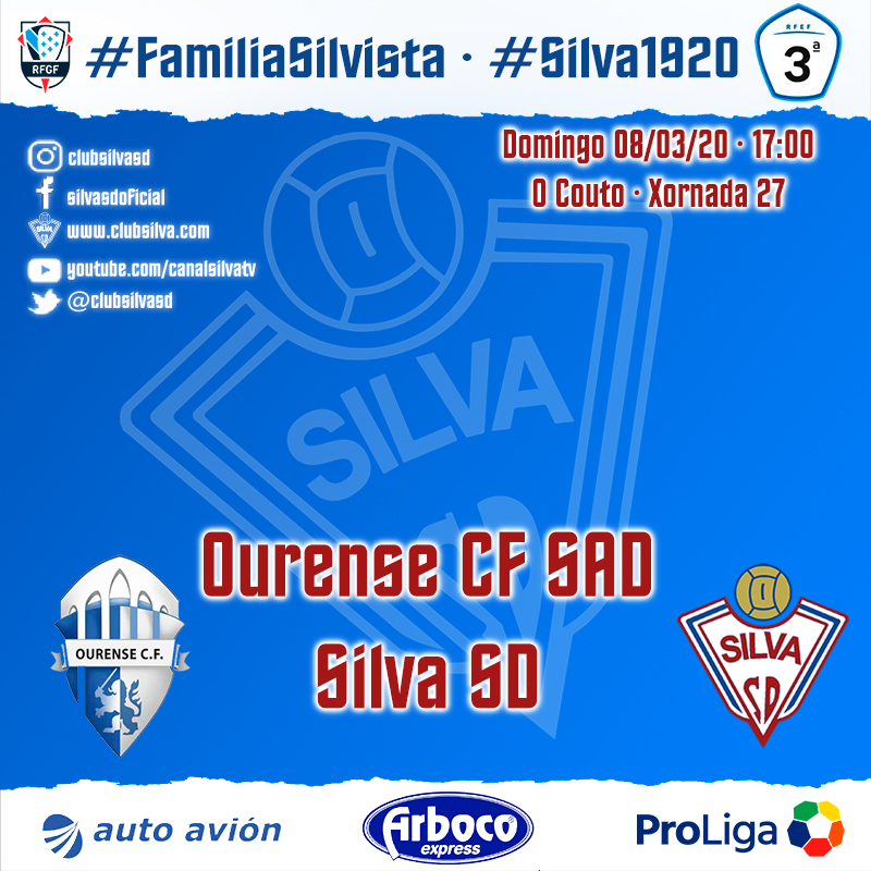 Horario jornada 27: Ourense CF SAD – Silva SD